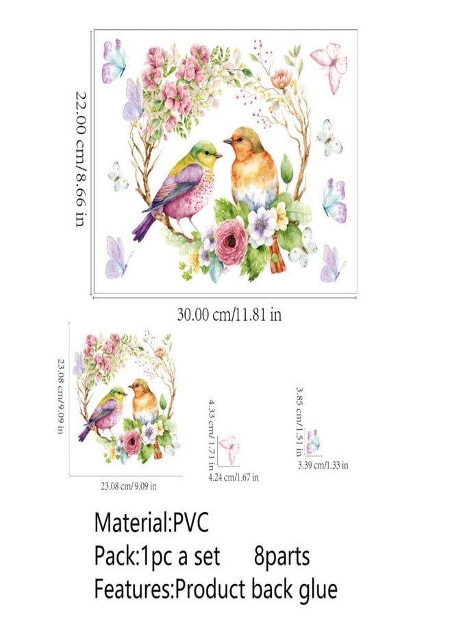Ethanberg 3 Sheets Flowers Birds Butterflies Toilet Seat Lid Stickers, Removable Waterproof Toilet Cover Sticker Decals, Self-Adhesive Bathroom Wall Stickers, Toilets Seat Decals for WC Restroom Home Decor - Image 5